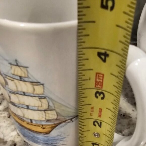 2 Stoneware Potpourri TALL SHIPS Cups Mugs - USED - Picture 4 of 6